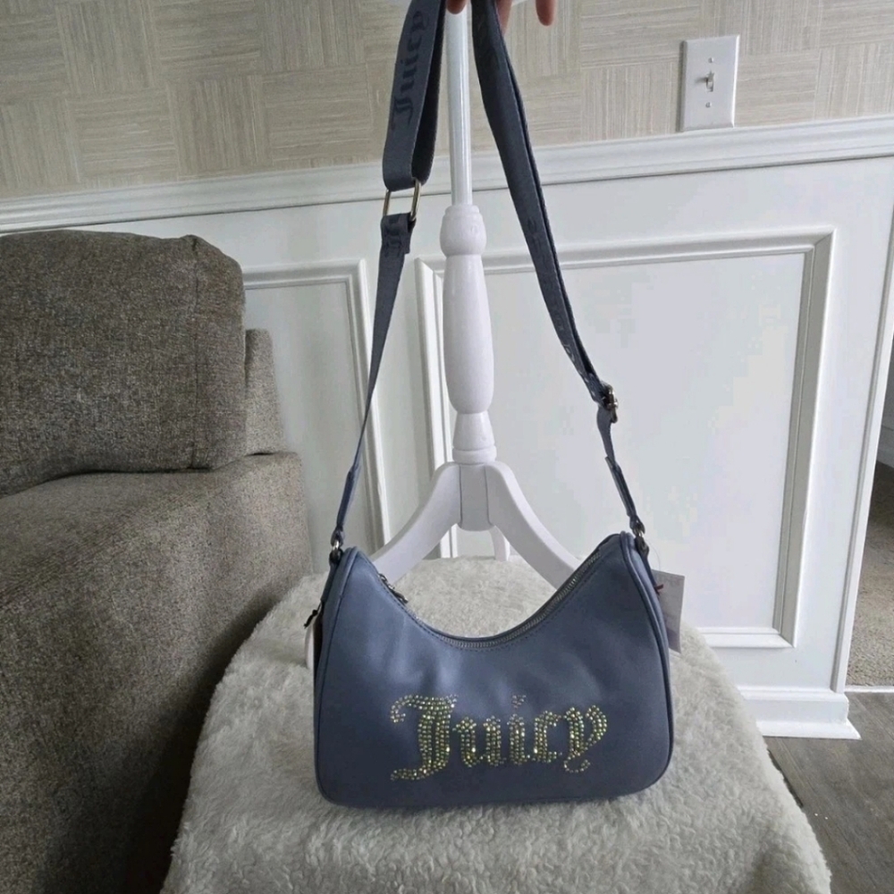 NWT Juicy Couture Blue Obsession Rhinestone Crossbody Bag